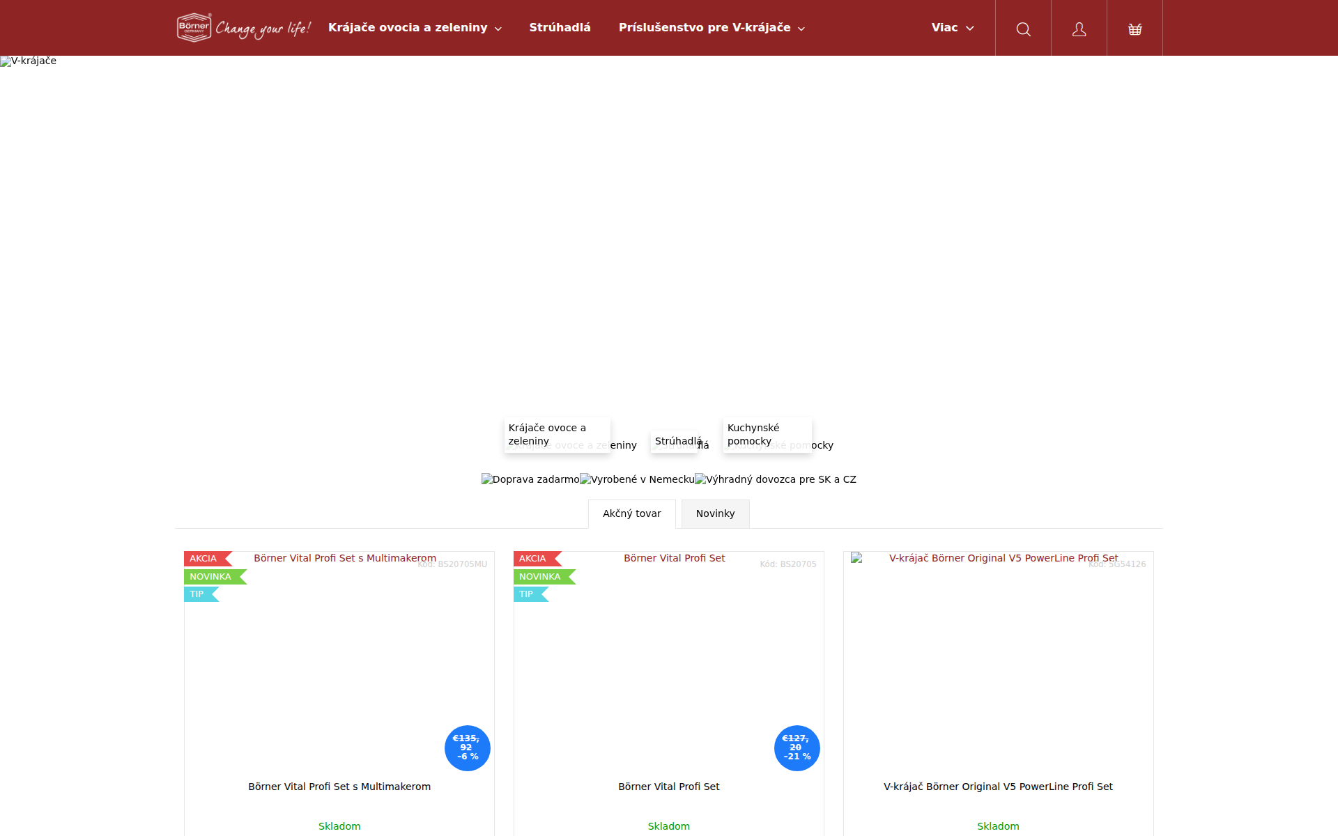 Náhľad webu v-krajace.sk