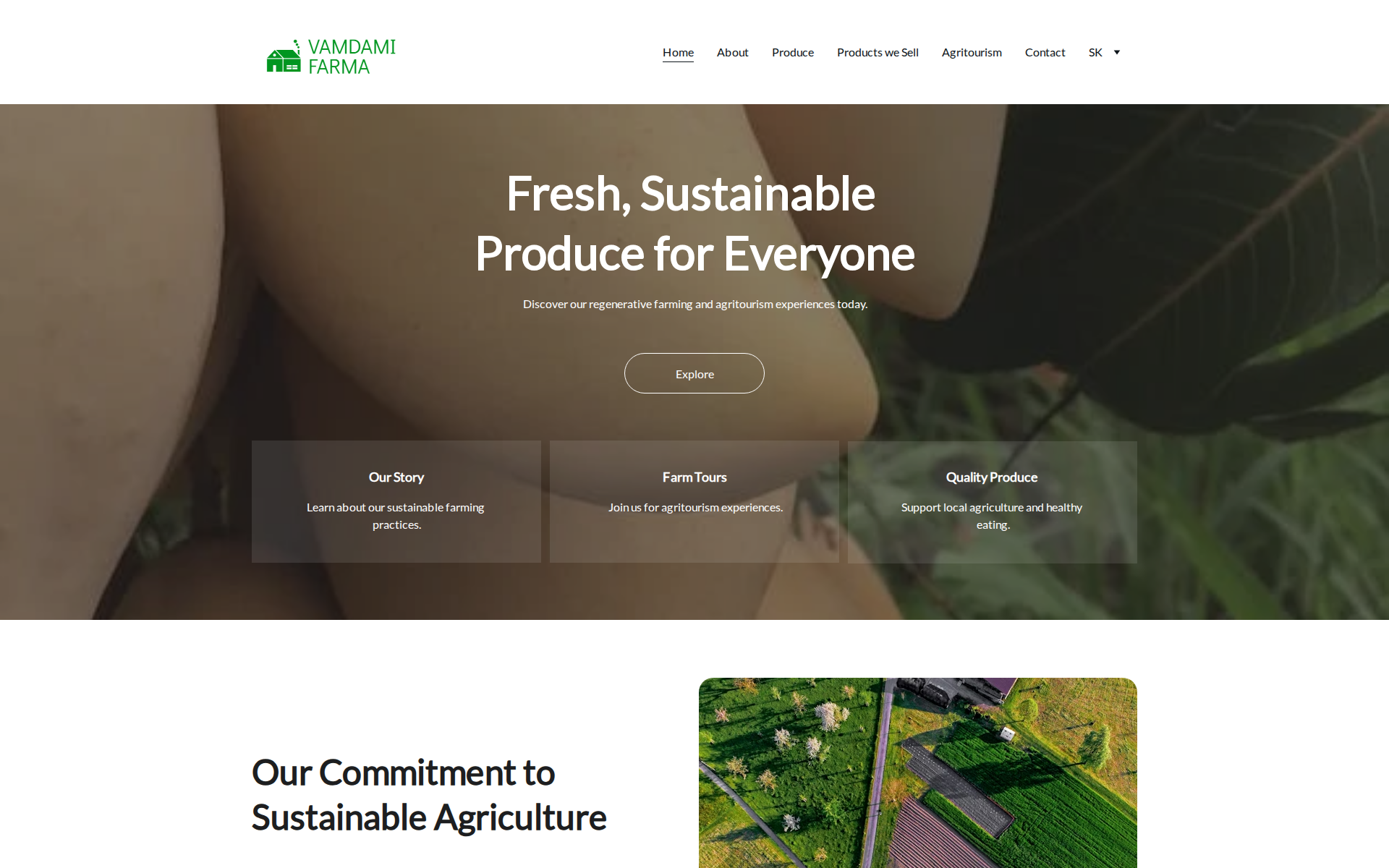 Náhľad webu vamdamifarma.sk