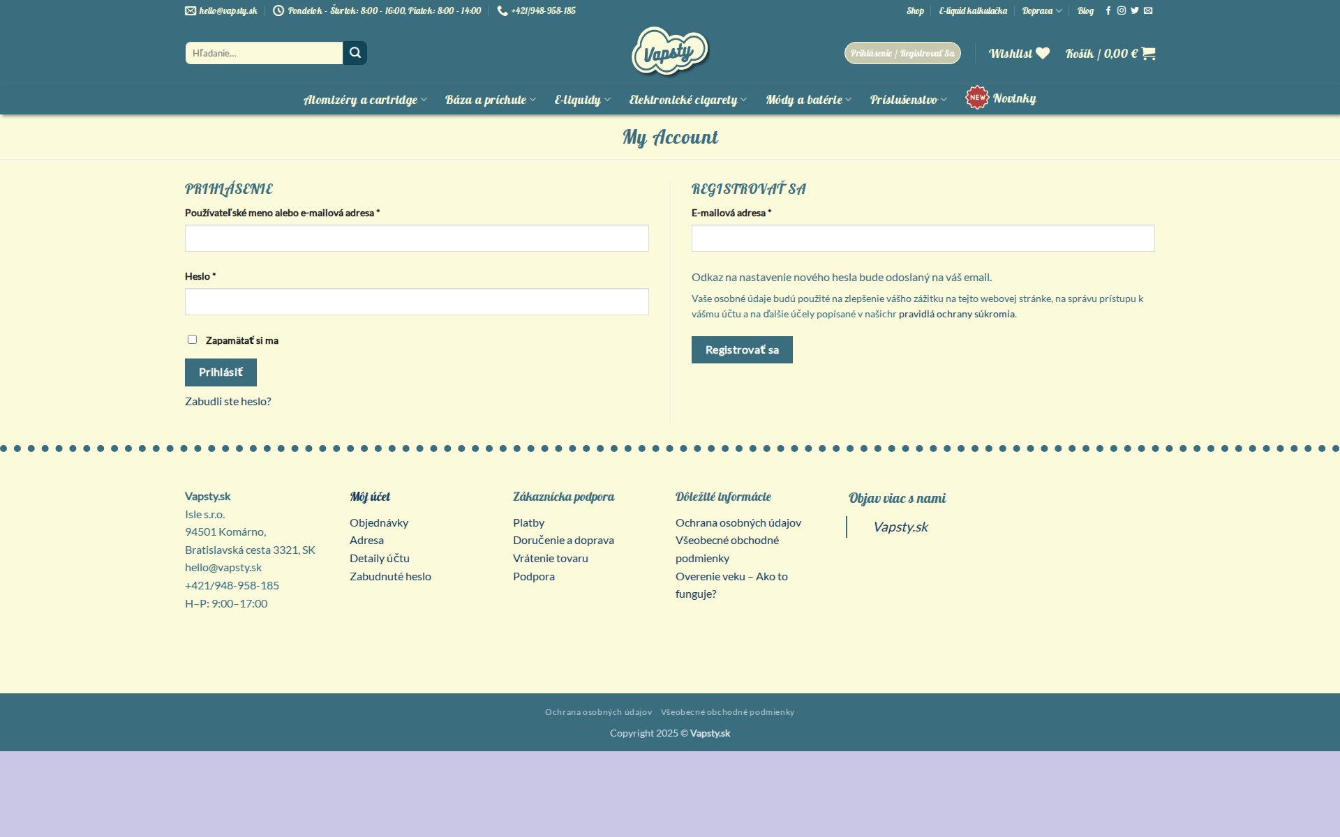 Náhľad webu vapsty.sk
