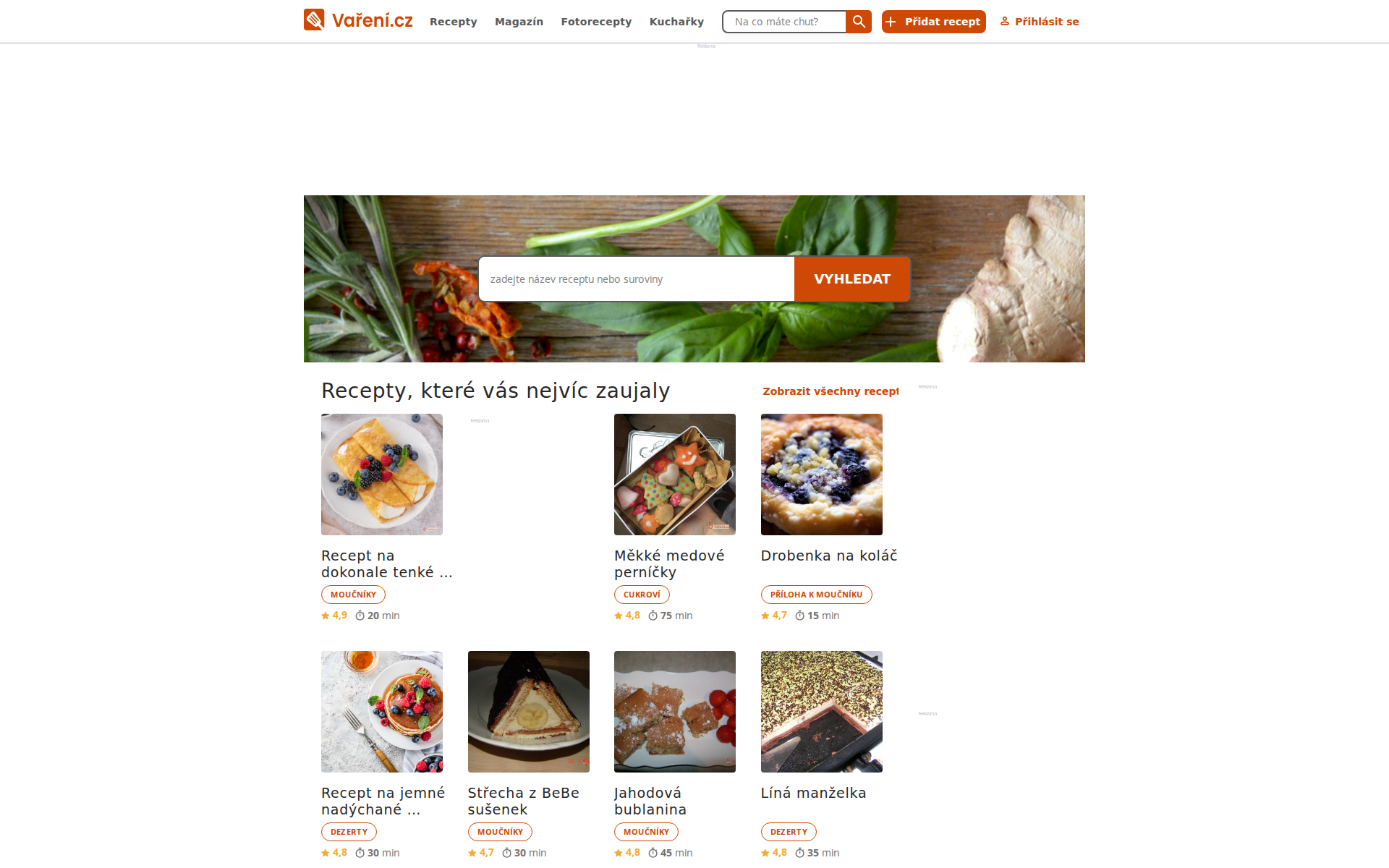 Náhľad webu varenie.sk