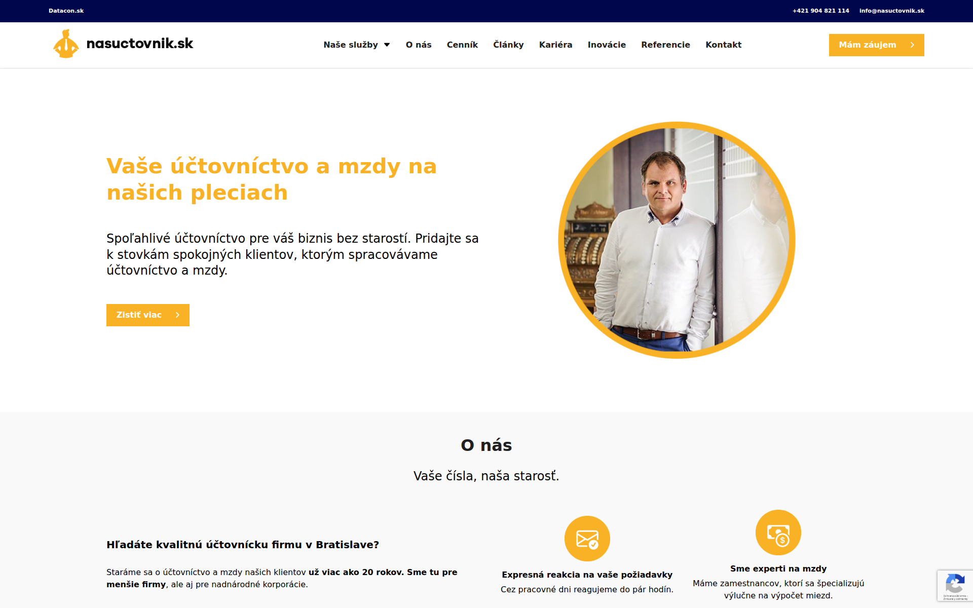 Náhľad webu vasuctovnik.sk