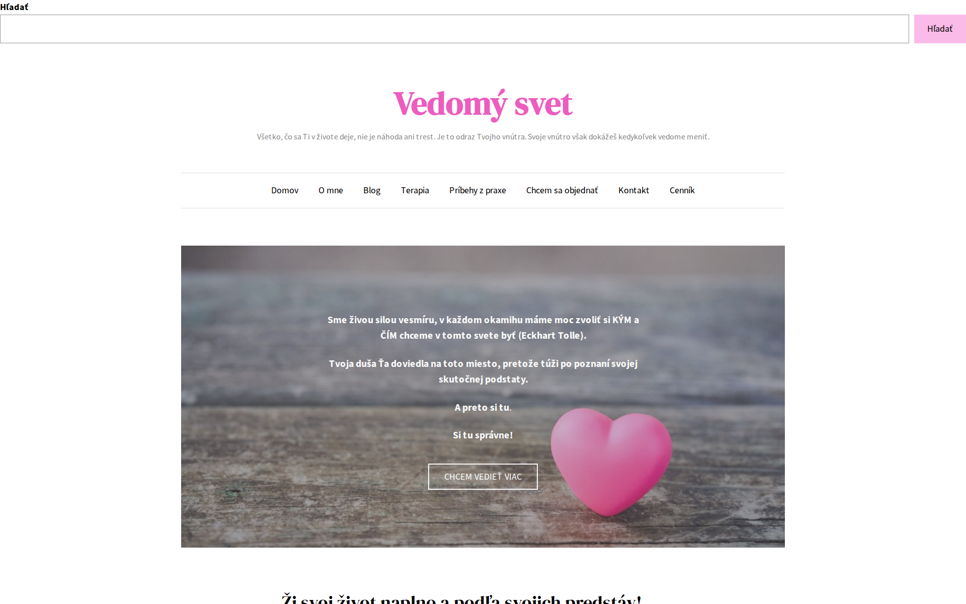 Náhľad webu vedomysvet.sk