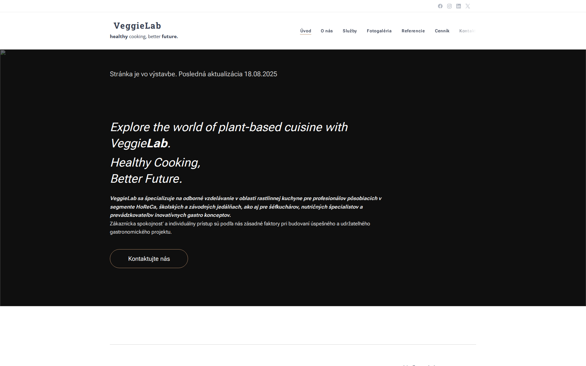 Náhľad webu veggielab.sk