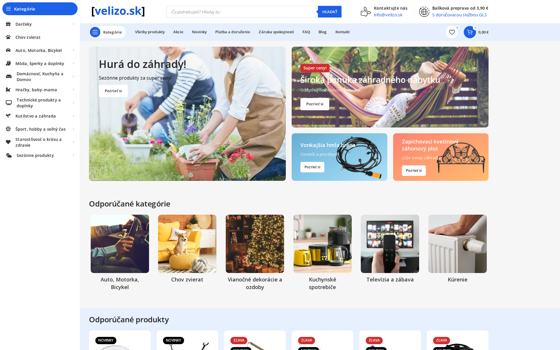 Náhľad webu velizo.sk