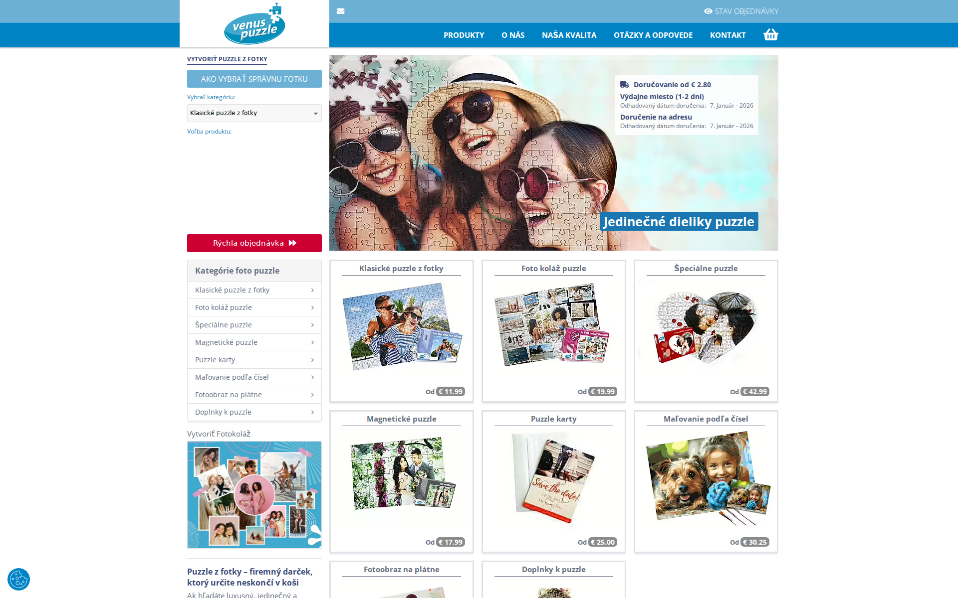 Náhľad webu venuspuzzle.sk