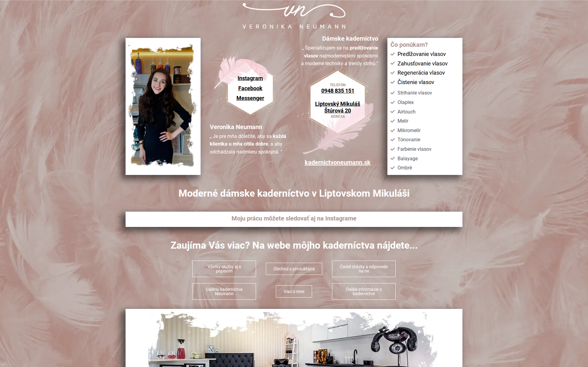 Náhľad webu veronikaneumann.sk