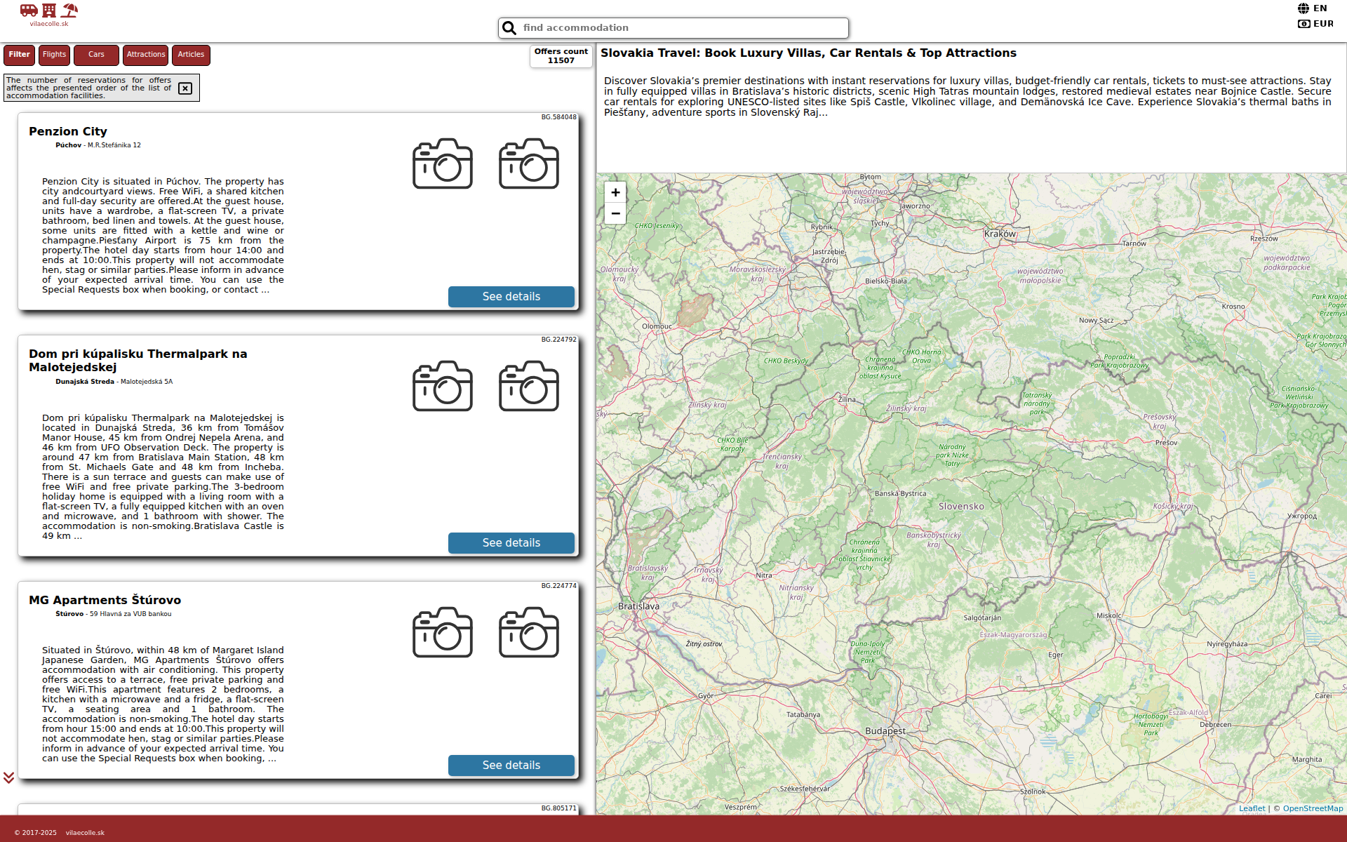Náhľad webu vilaecolle.sk