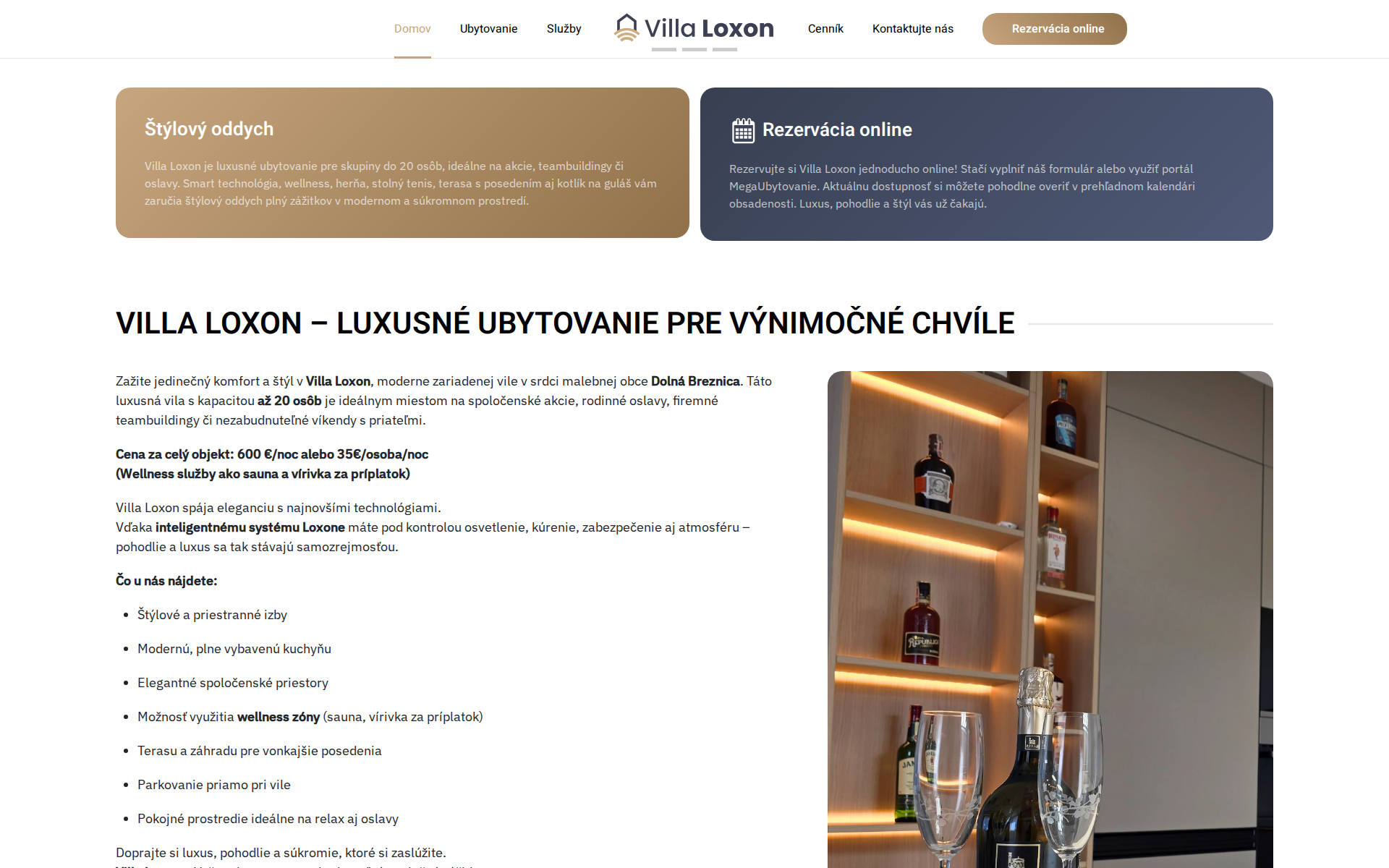 Náhľad webu villaloxon.sk