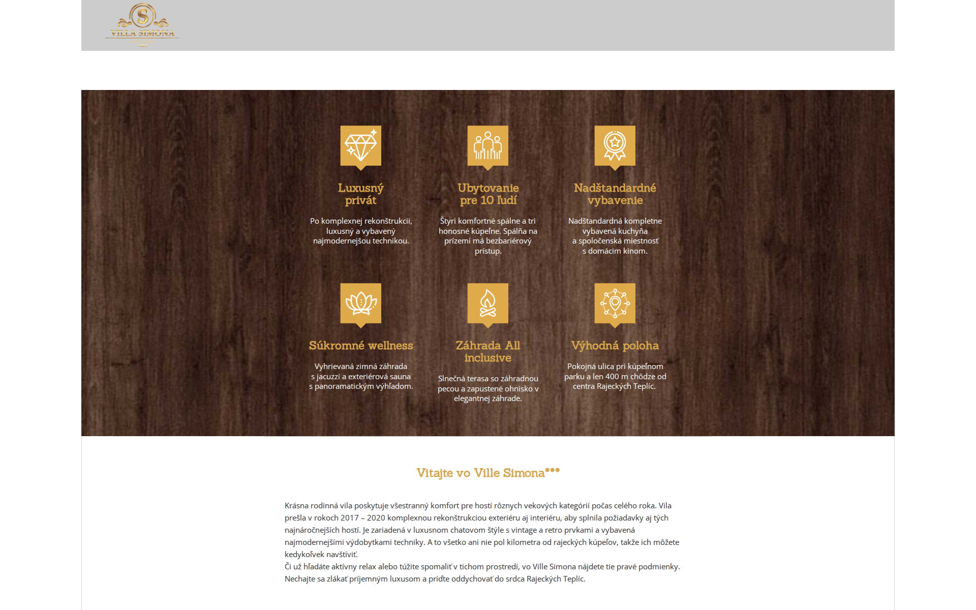 Náhľad webu villasimona.sk