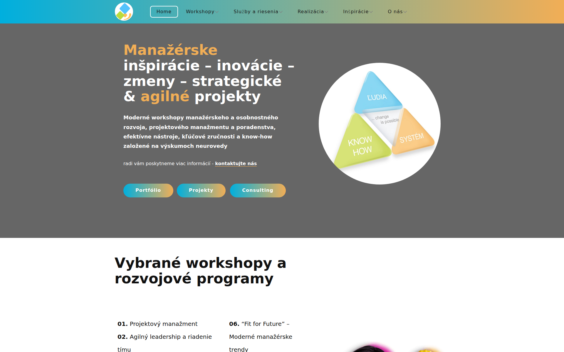 Náhľad webu vision2action.sk