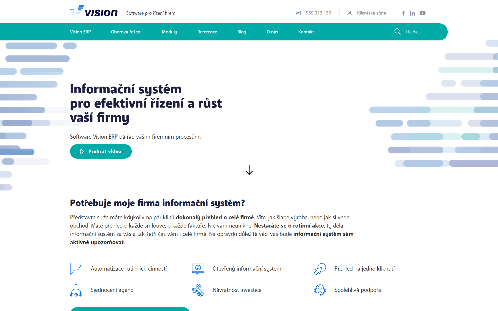 Náhľad webu visionerp.sk