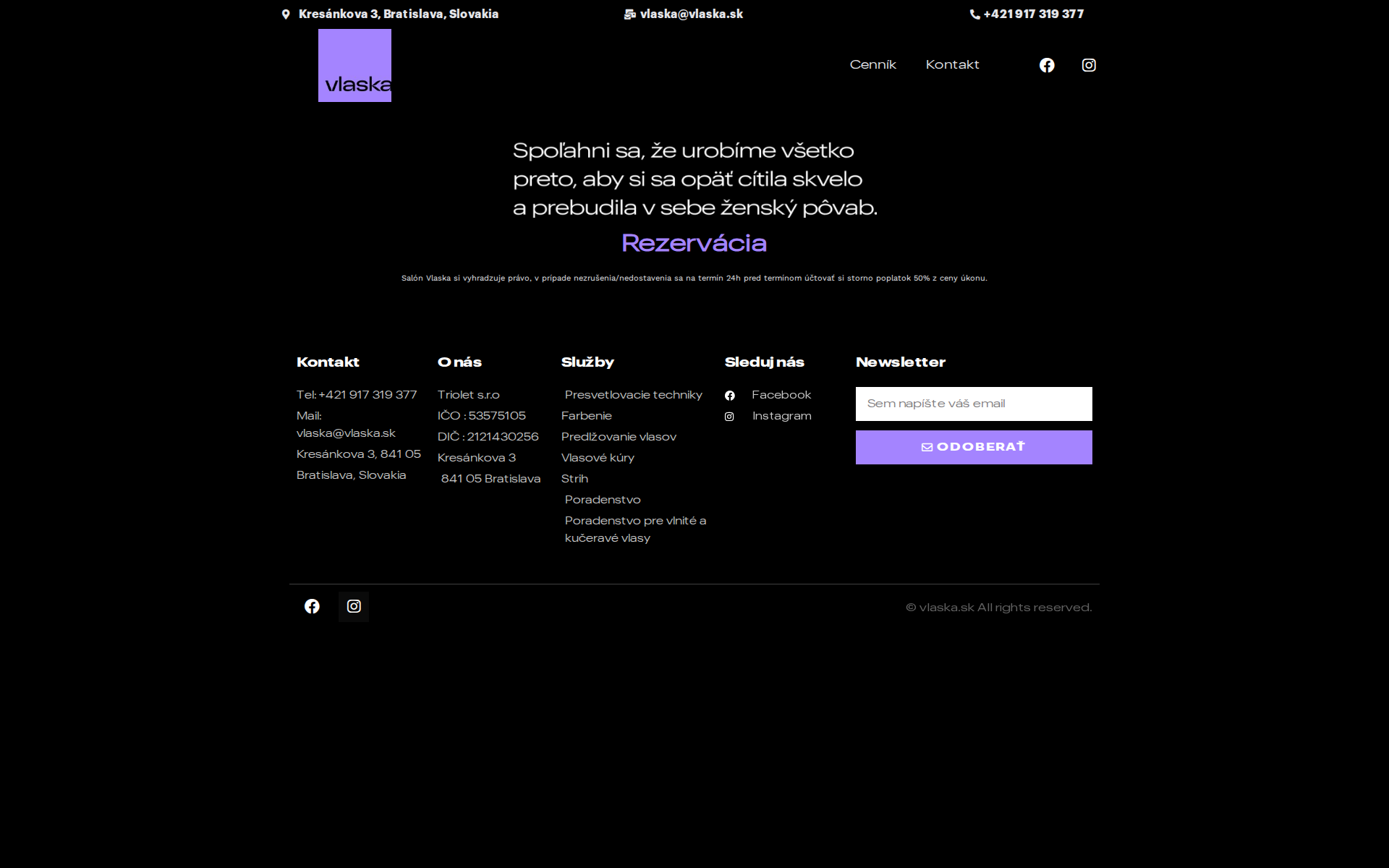 Náhľad webu vlaska.sk