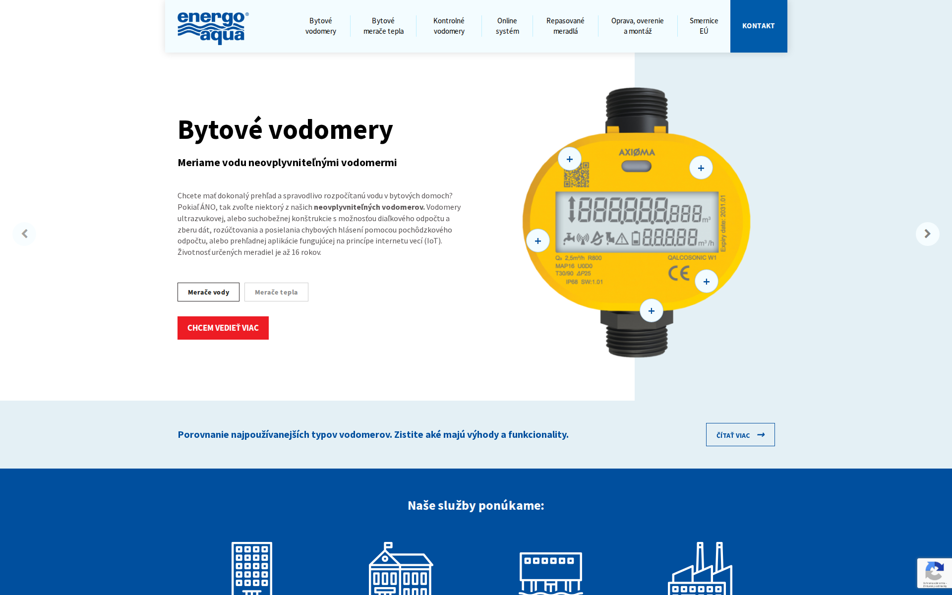 Náhľad webu vodomer.sk