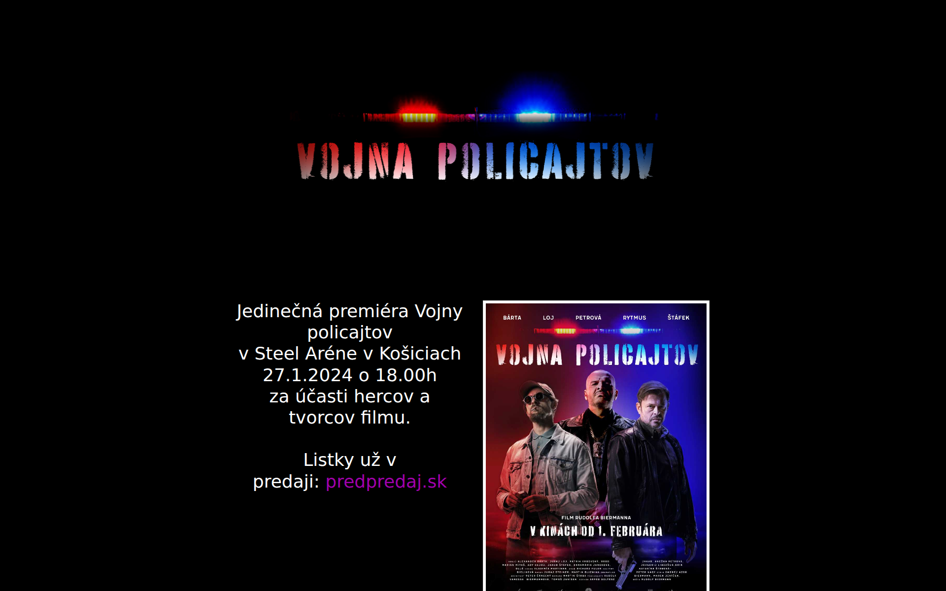 Náhľad webu vojnapolicajtov.sk