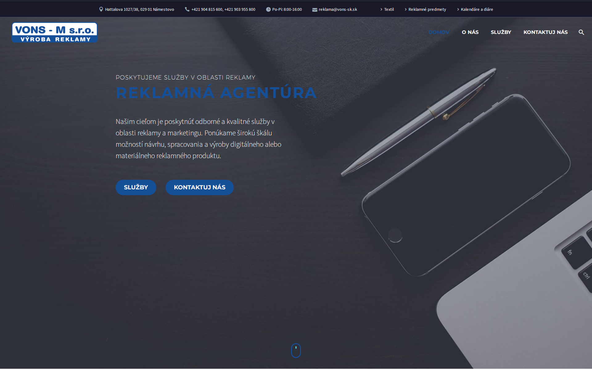 Náhľad webu vonsm.sk