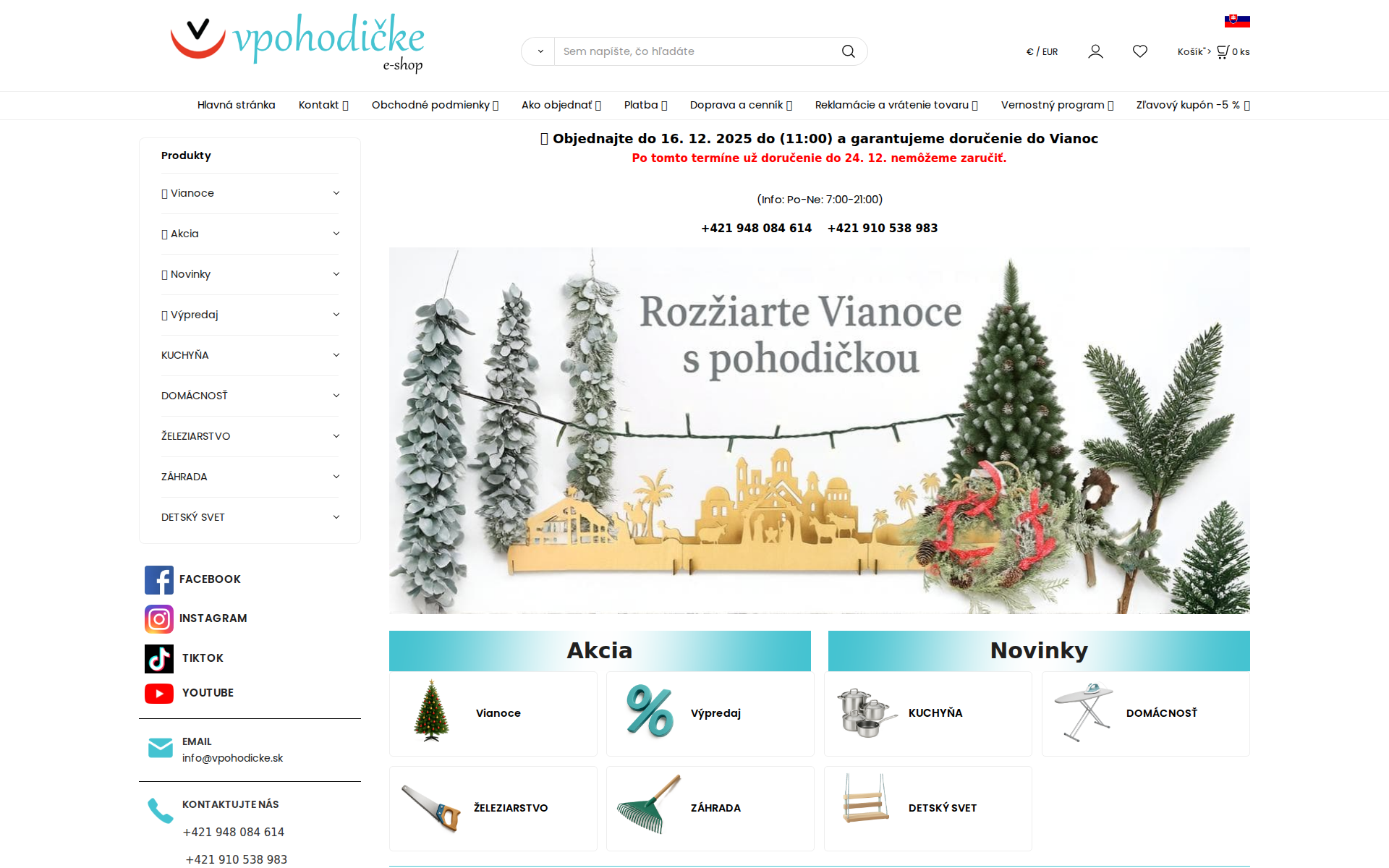 Náhľad webu vpohodicke.sk