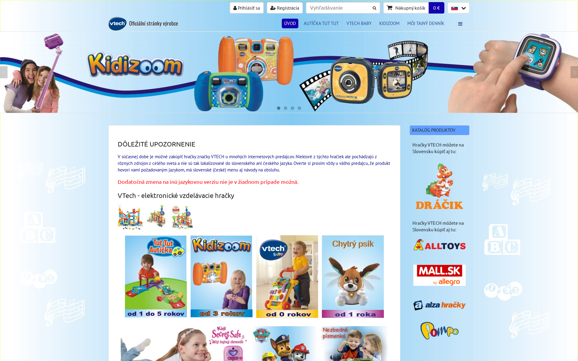 Náhľad webovej stránky vtech.sk | Screenshot domény