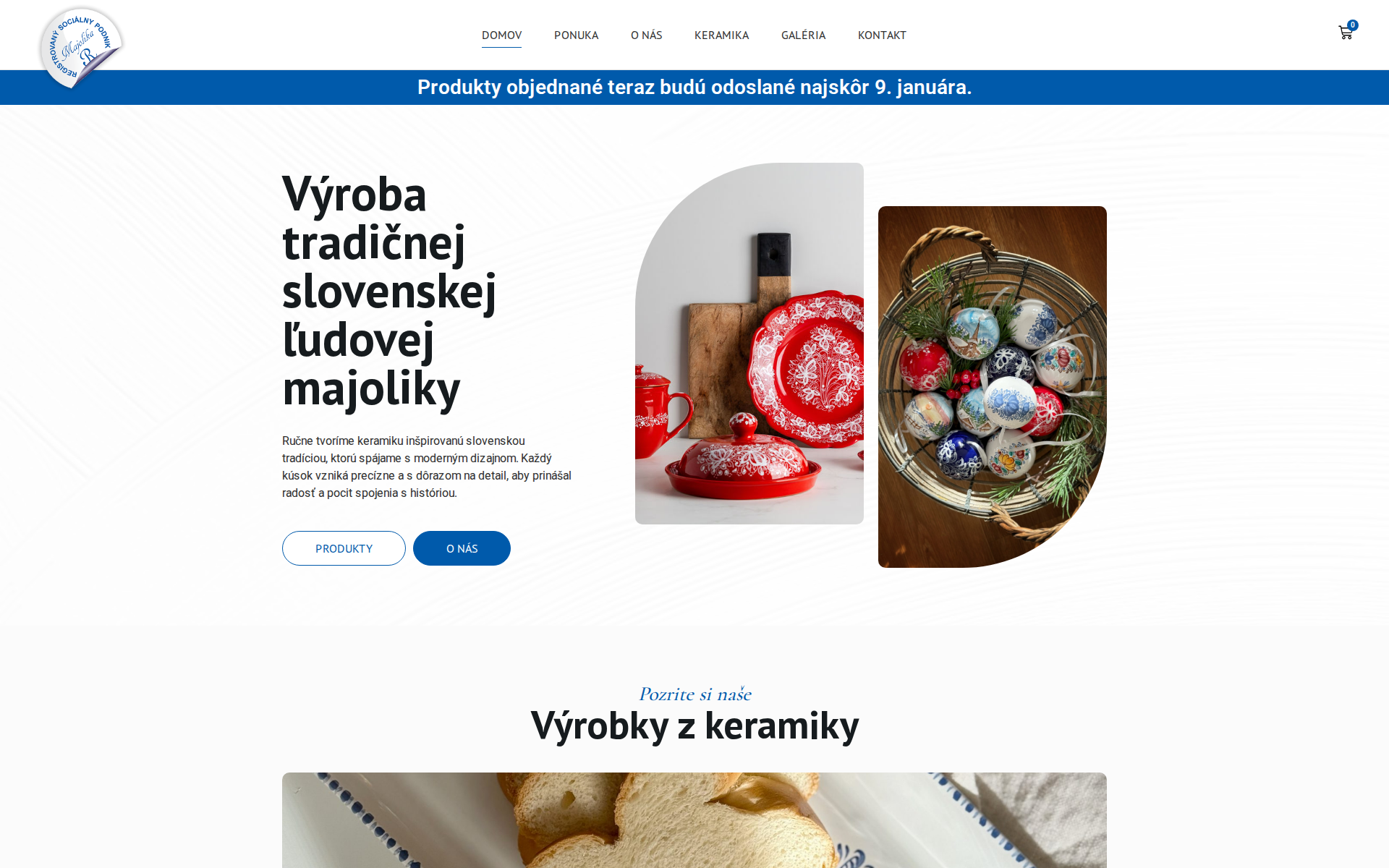 Náhľad webu vyrobkyzkeramiky.sk