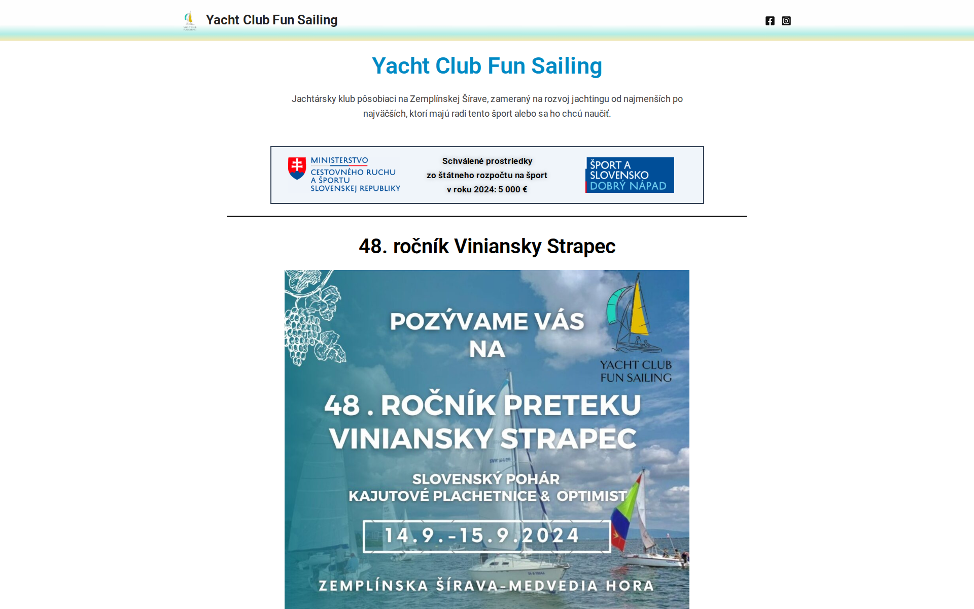 Náhľad webu ycfunsailing.sk