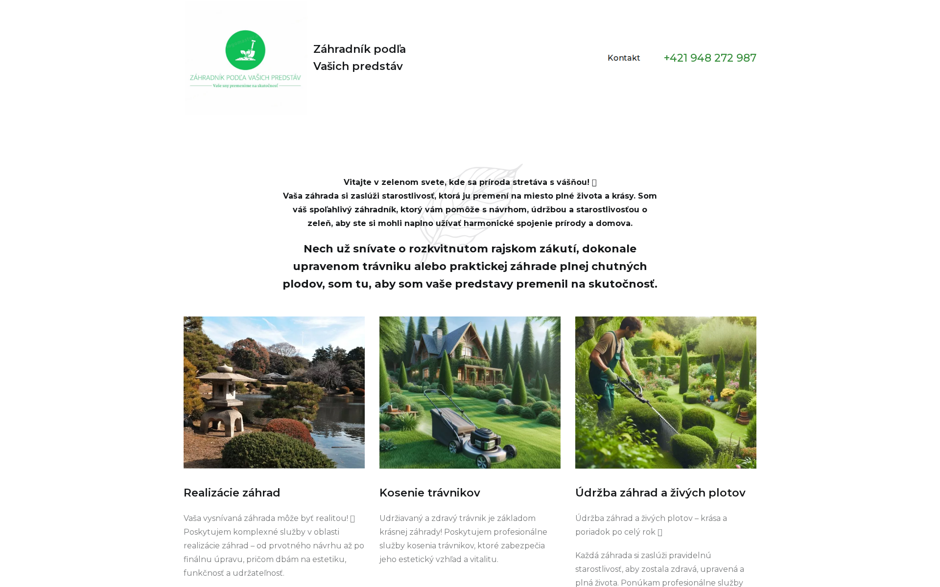 Náhľad webu zahradnikpodlapredstav.sk