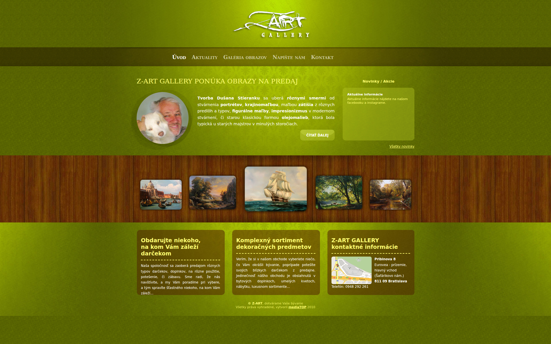 Náhľad webu zart.sk