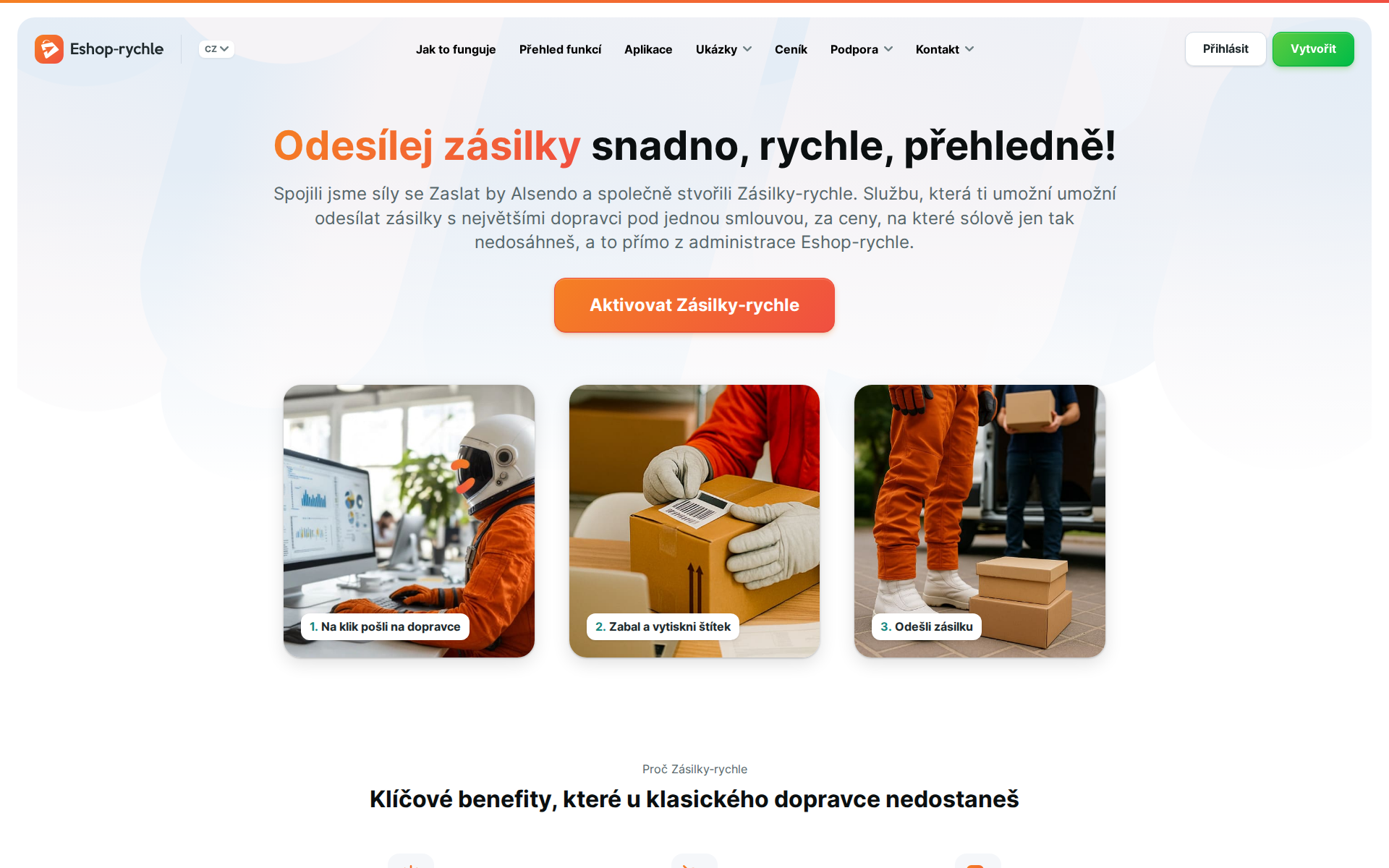 Náhľad webu zasielky-rychlo.sk