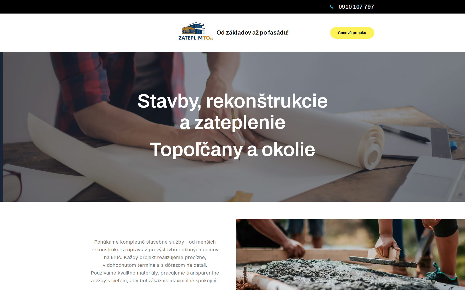 Náhľad webu zateplimto.sk