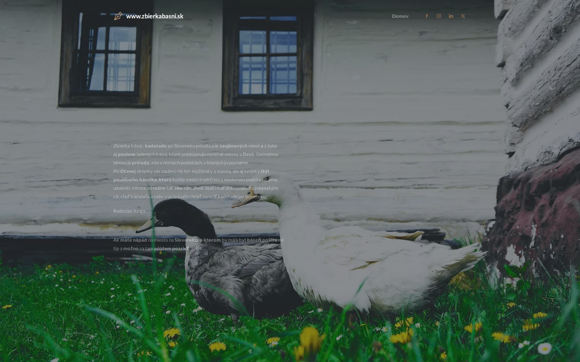 Náhľad webu zbierkabasni.sk