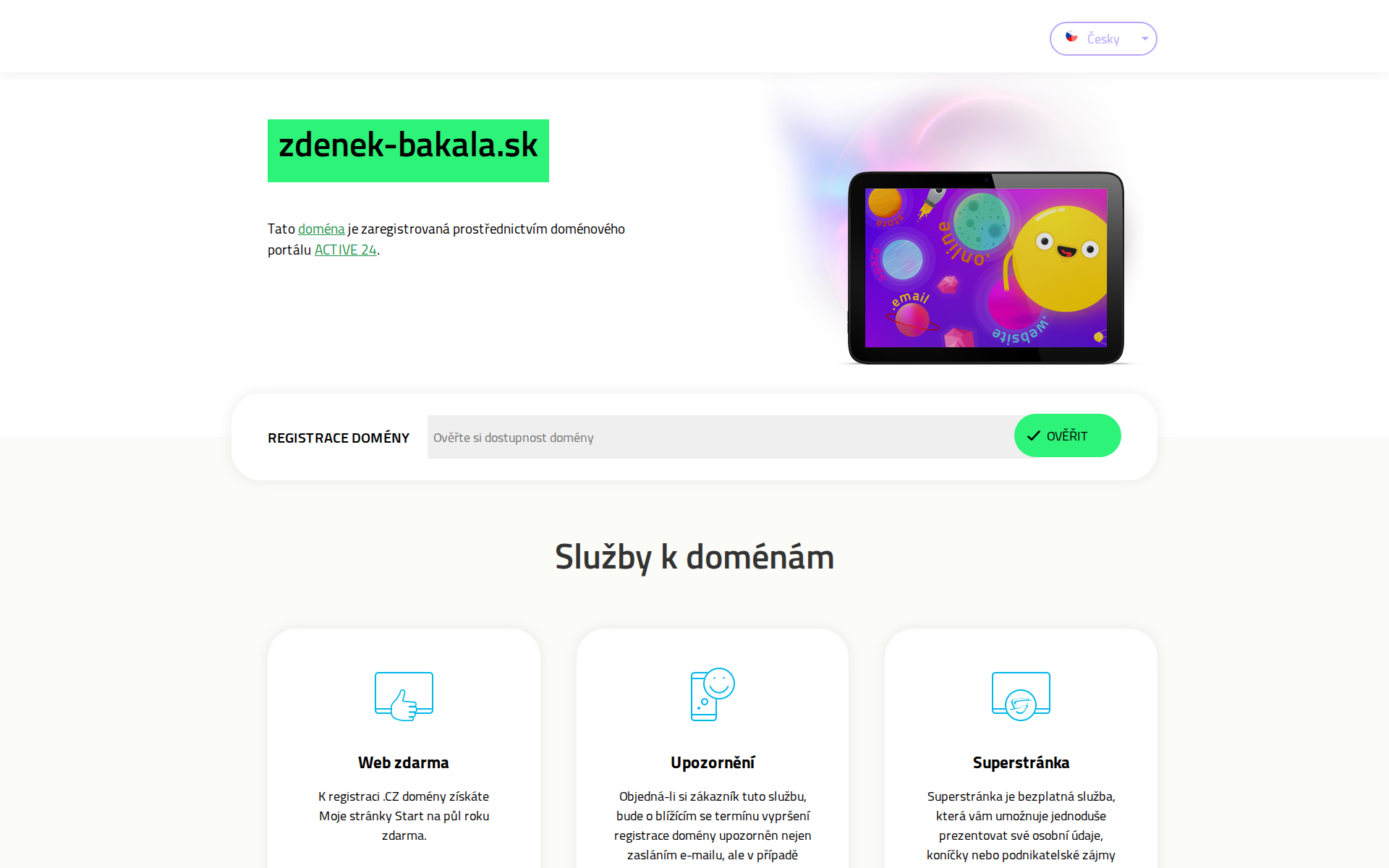 Náhľad webu zdenek-bakala.sk