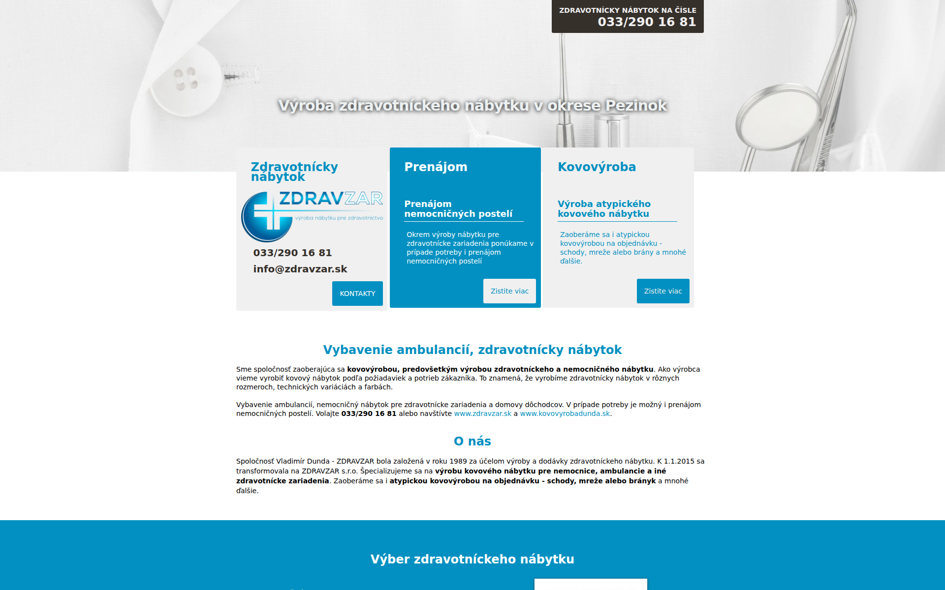 Náhľad webu zdravotnicky-nabytok.sk