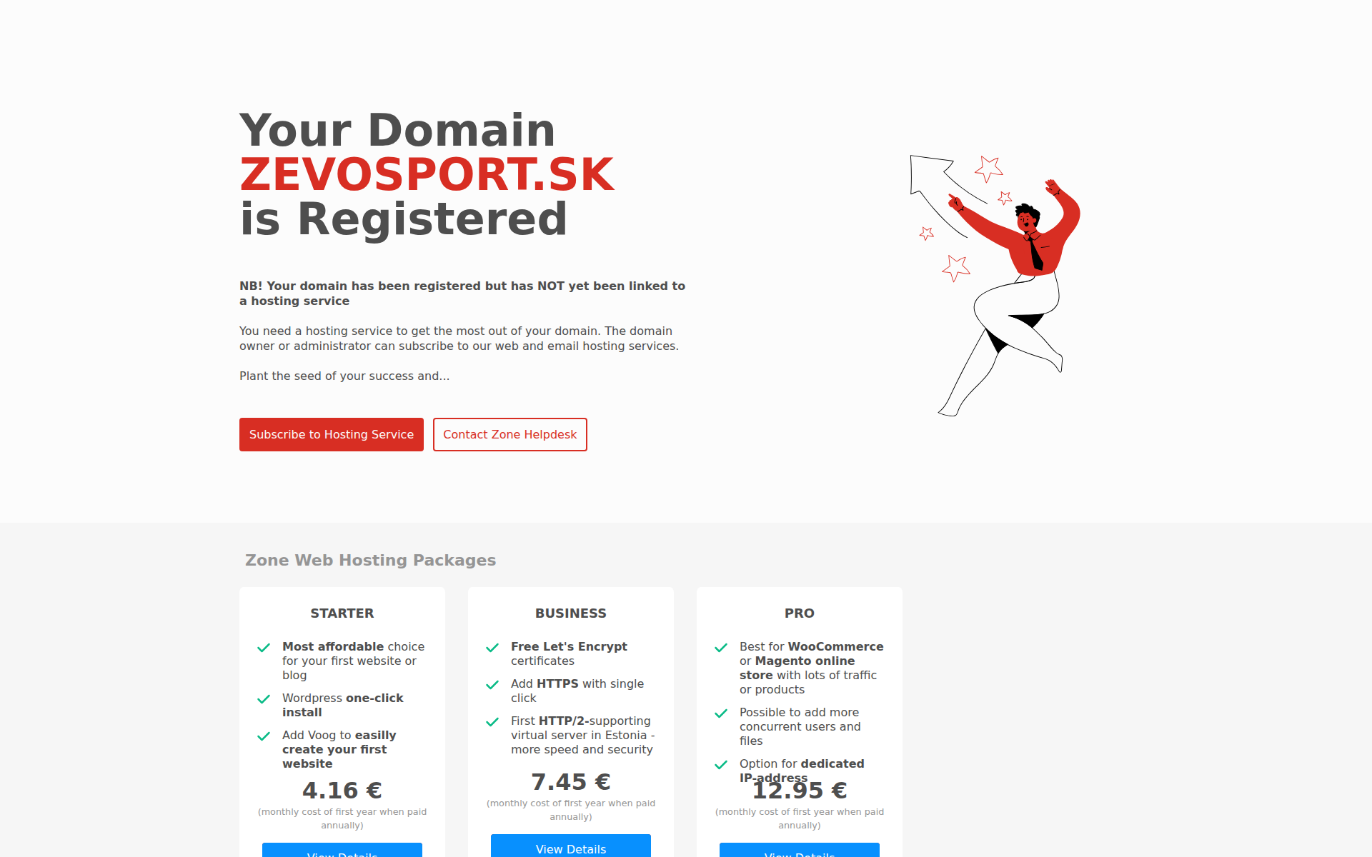 Náhľad webu zevosport.sk