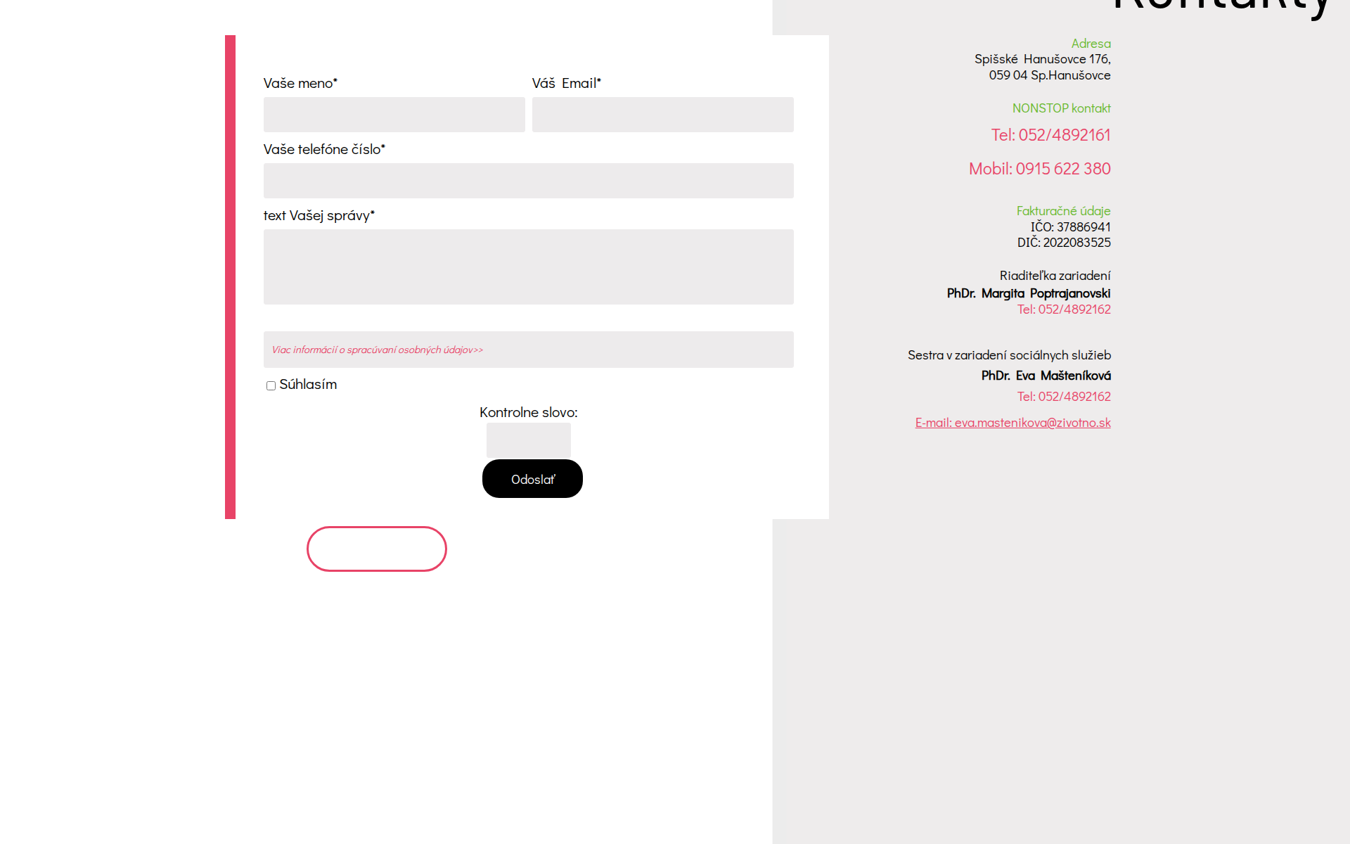 Náhľad webu zivotno.sk