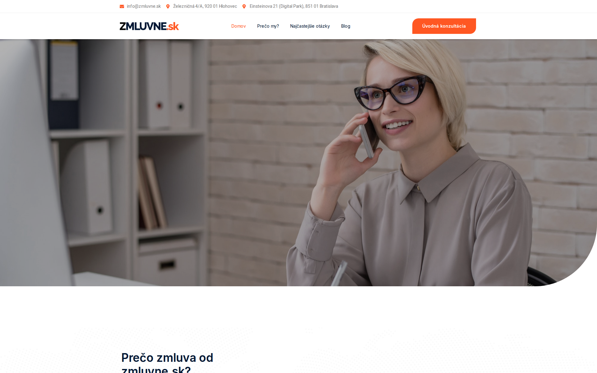 Náhľad webu zmluvne.sk