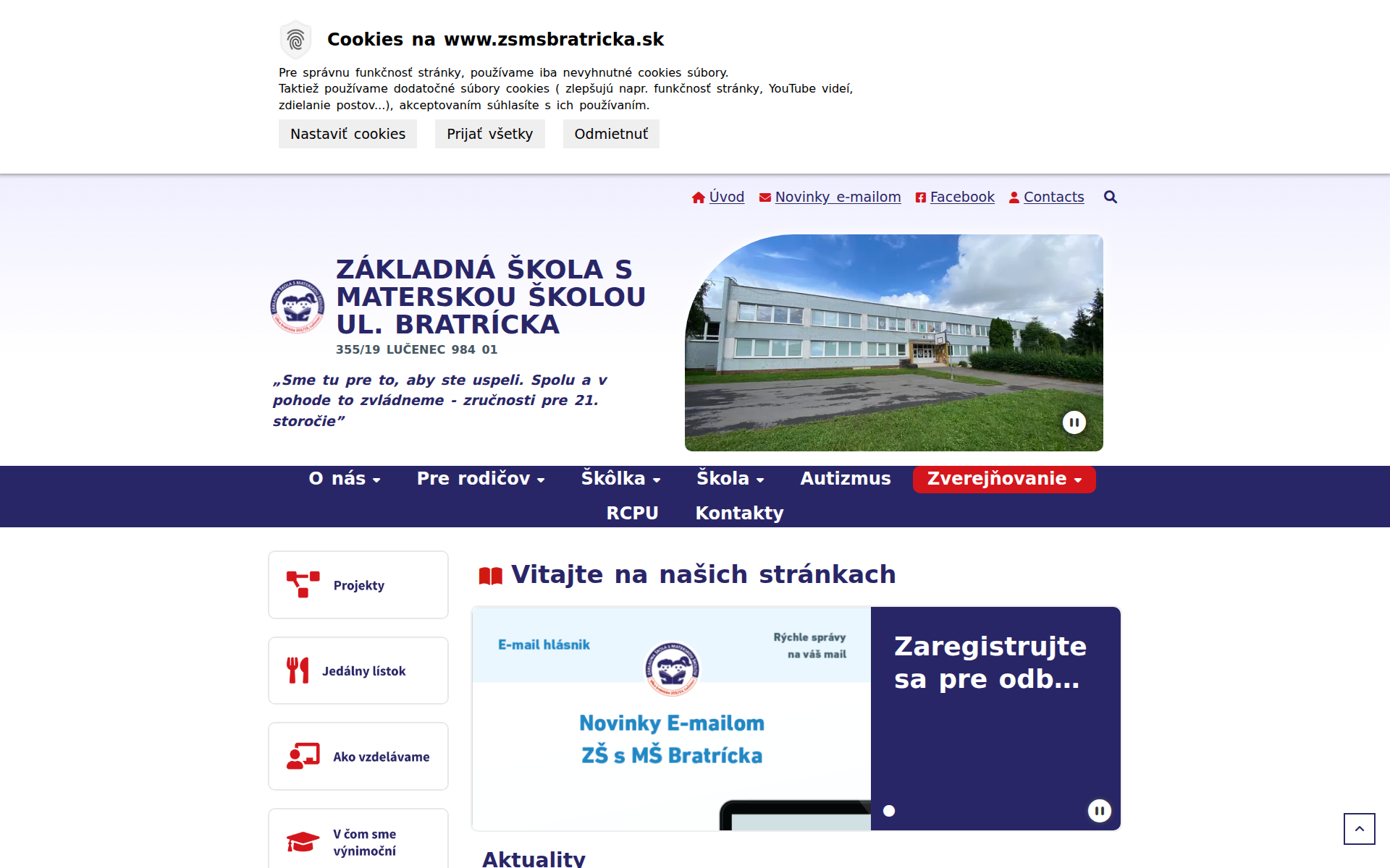 Náhľad webu zsmsbratricka.sk